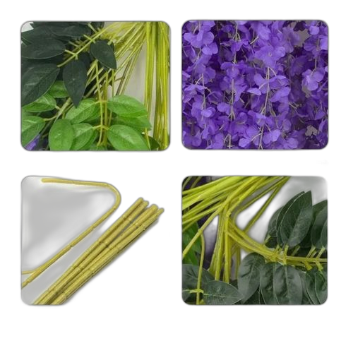 12 fleurs de glycines artificielles décoration d'intérieur artificielle violet