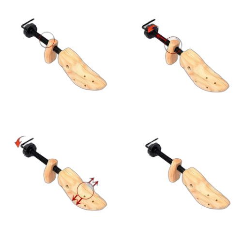 1pcs civière de chaussure chaussures en bois arbre shaper rack, bois réglable appartements pompes bottes expanseur arbres homme femmes taille l