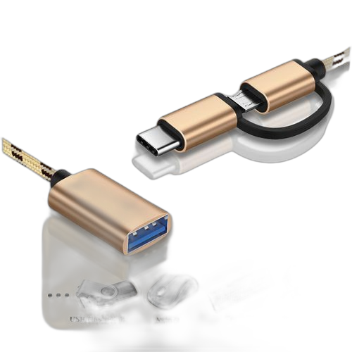2 en 1type c et câble micro usb vers adaptateur usb 3.0 otg pour type cor