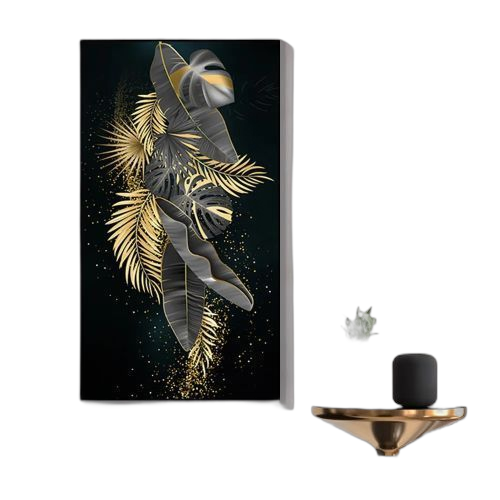 3pcs décoration de salon feuille d'or abstraite et noyau de peinture sur toile florale 40*60 cm