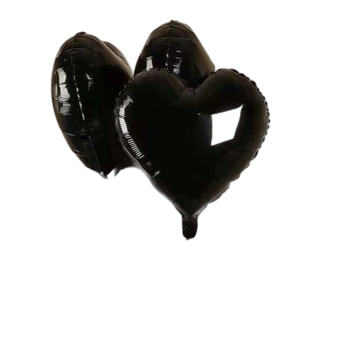 6 ballons en forme de cœur noir et blanc