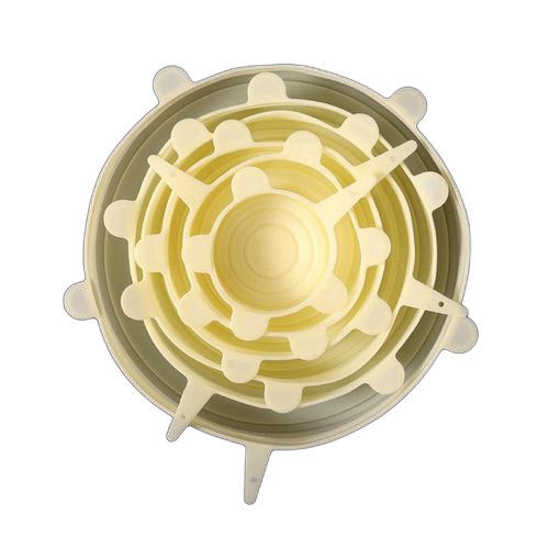 6 pcs couvercles extensibles en silicone réutilisableblanc