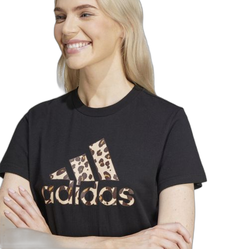 Adidas animal print graphic t shirt t shirts femmes noir