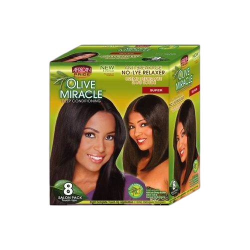 African pride olive miracle défrisant pour le confort du cuir chevelu 8 sachets