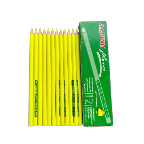 Alpino lot de 12 crayons de couleur en bois lisse fluo