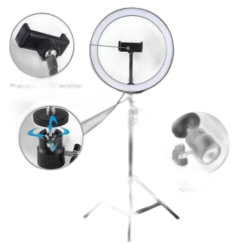 Anneau lumineux 10 pouces 26cm avec support téléphone trépied 2m