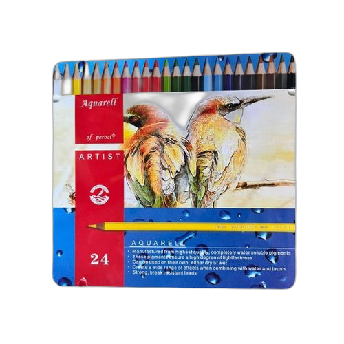 Aquarelle pack de 24 crayons de couleur aquarelle dans une boite metallique