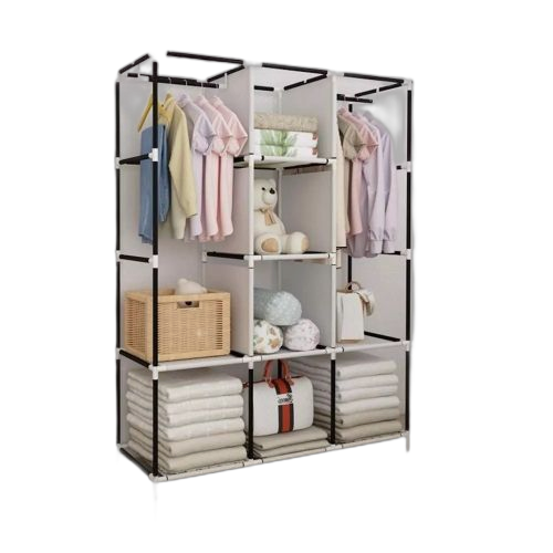 Armoire en tissu grande capacité gris