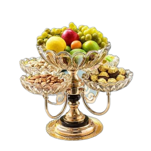 Assiette à fruits double pont à cinq grilles, noir et or, ameublement de maison moderne, table basse et salle à manger