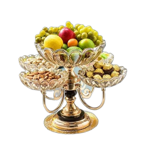 Assiette à fruits double pont à cinq grilles, noir et or, ameublement de maison moderne, table basse et salle à manger. L'univers du discount accessible 24/7 sur Diaytar Sénégal