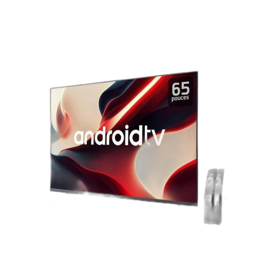 Astech téléviseur led 65" pouces smart android 65lx300qd qled noir