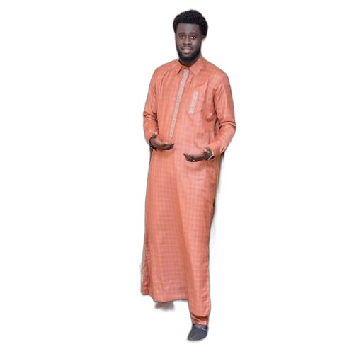 Aw ensemble costume africain fil a fil imprimé bleu avec broderie