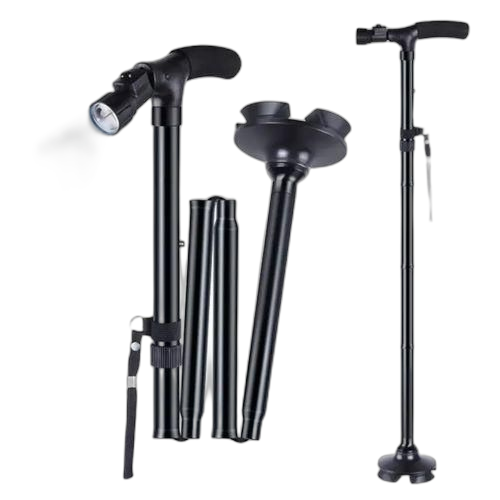 Bâton cannede marche pour tous les terrains avec torche