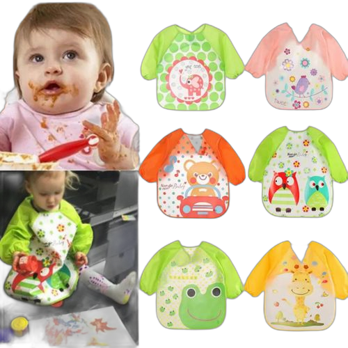 Bavoir imperméable longue manche grande taille(0 _6ans)