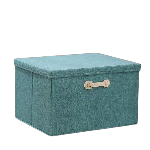Boîte rangement pour vêtements pliable avec poignée et couvercle vert