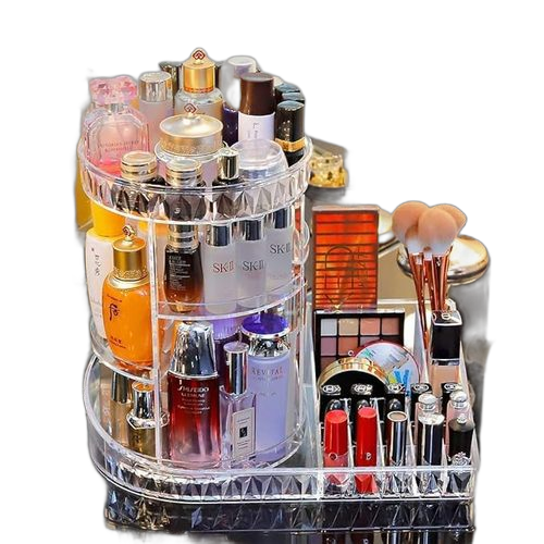 Boite de rangement cosmétique rotative transparent