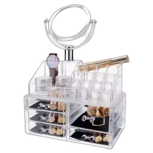 Boite de rangement de maquillage avec miroir cosmétique