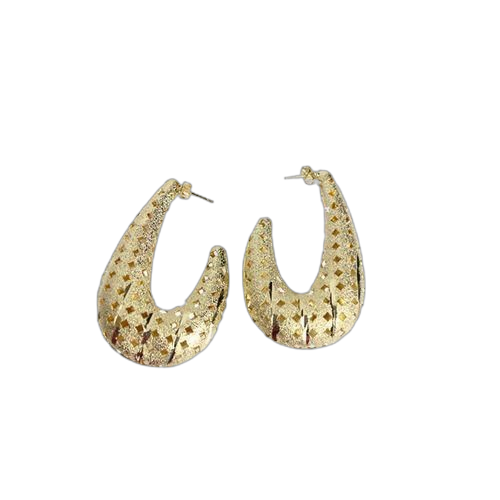 Boucles d'oreilles creoles filigrane en plaqué or garantie