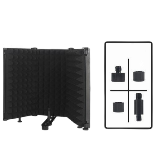 Bouclier d'isolation de microphone réglable avec son pliable