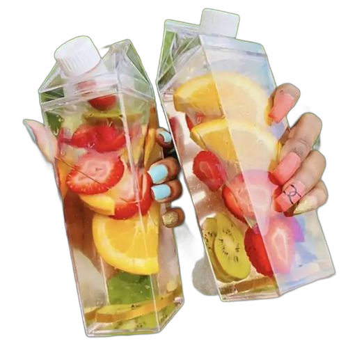 Bouteille d'eau incassable en forme de brique de lait 1000ml mauve