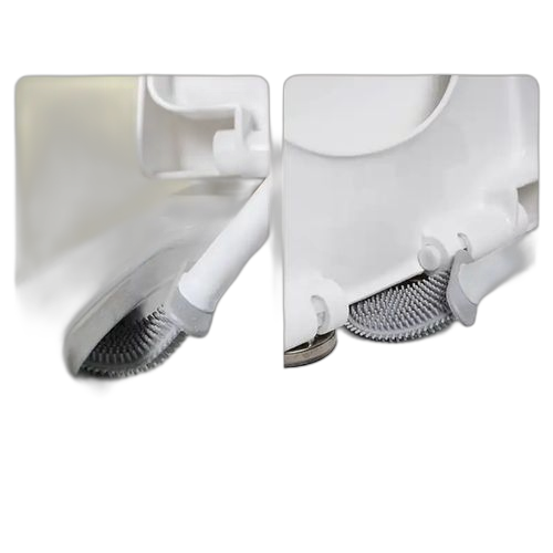 Brosse de toilette silicone avec distributeur de détergent