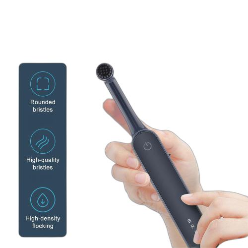 Brosse à dents electrique anti tartre ultrasonique rechargeable usb poils souples gris foncé – Image 6