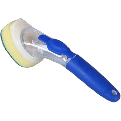 Brosse éponge de cuisine, récurer de lavage avec distributeur de liquide, poignée de recharge