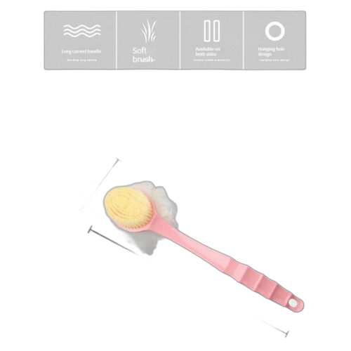 Brosse éponge de maille de bain d'épurateur arrière avec des poils et du luffa