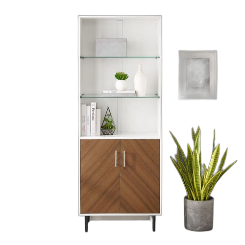 Buffet walker edison deux tons à porte livret blanc