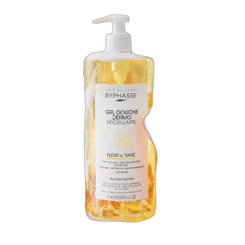 Byphasse gel douche dermo micellaire a l'extrait de fleur de tiare1 litrel