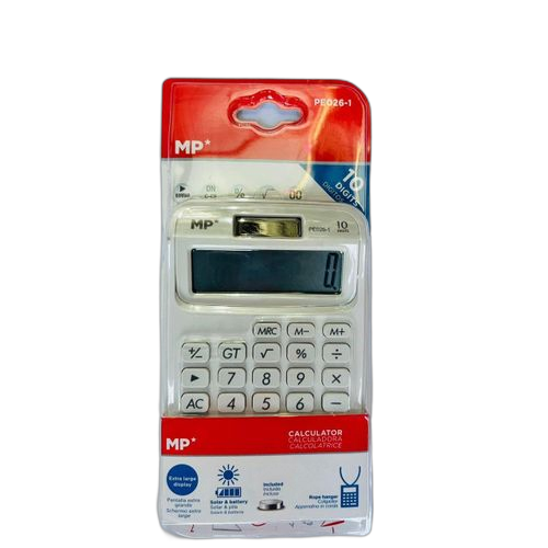Calculatrice avec écran lcd 10 chiffres mp peo26 2 haute précision blanc
