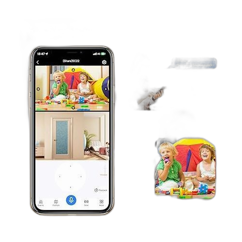 Caméra de sécurité intérieure wifi 3mp hd caméra de sécurité à double objectif sans fil à 360 degrés