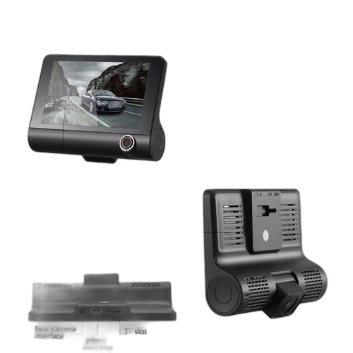 Caméra de tableau de bord de 4,0 pouces,objectif de caméra de vision nocturne dvr 3 hd pour voiture