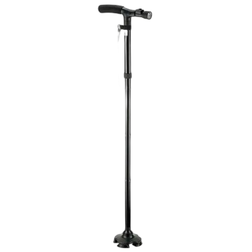 Canne de marche pliable avec lampe torche hommes/femmes pour la stabilité.