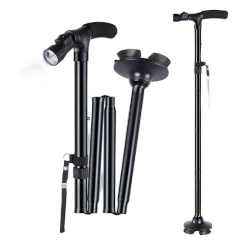 Canne de marche pliable avec lampe torche hommes/femmes pour la stabilité. – Image 2