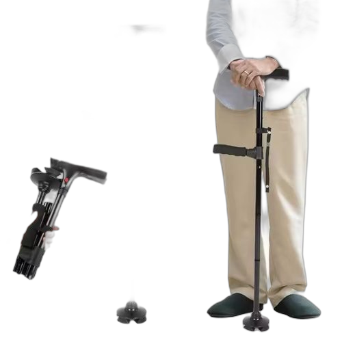 Canne télescopique pliante pour personnes âgées canne pliante led avec alarme