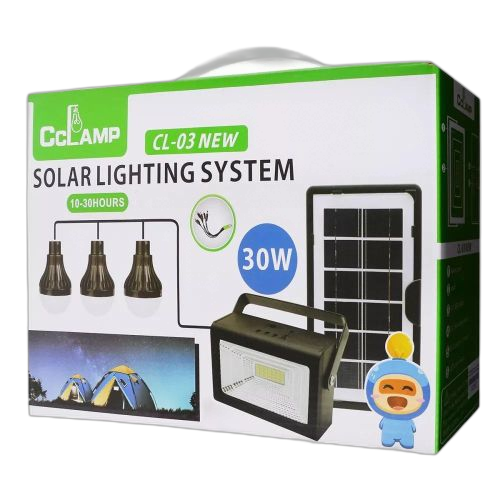 Cclamp kit d'éclairage cl 03 système d'éclairage solaire 30w avec un panneau solaire. Diaytar : L'excellence du service, la douceur des prix