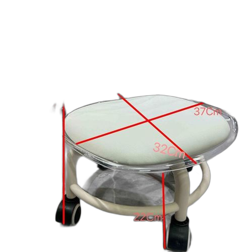 Chaise moderne en acrylique transparent avec roulettes, tabouret bas pour enfants, dossier confortable, assise douce,