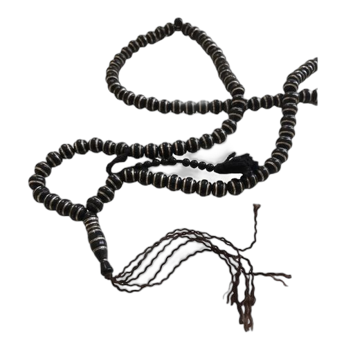 Chapelet musulman traditionnel noir argent