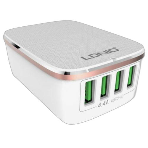 Chargeur ldnio 4u 4 ports usb 4.4a charge rapide noir