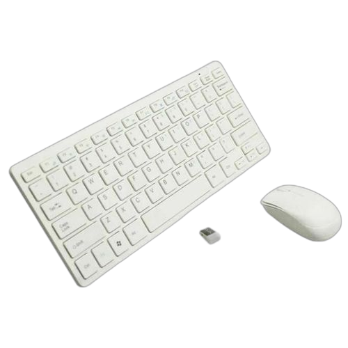 Clavier mini keyboard et souris sans fil 2.4 ghz blanc