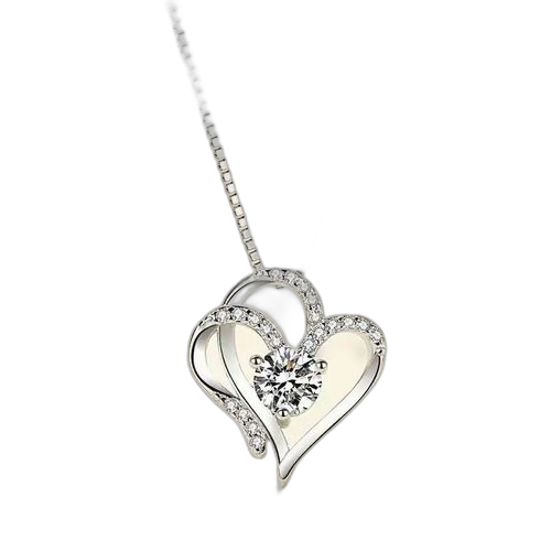 Collier argentin avec pendentif en forme d cœur. Diaytar : L'e-commerce généraliste qui met le discount à l'honneur