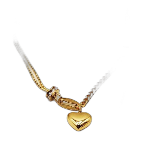 Collier en acier inoxydable avec coeur et étoile. Profitez des meilleurs deals du Sénégal sur Diaytar