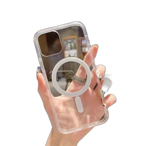 Coque magnétique transparente pour iphone 14 compatible avec chargeur & power bank magsafe