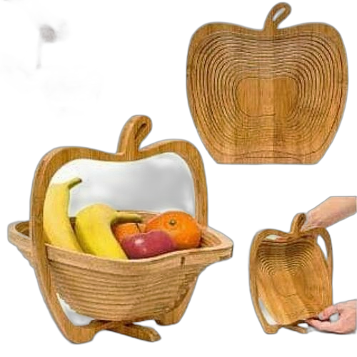 Corbeille à fruit forme de pomme en bois
