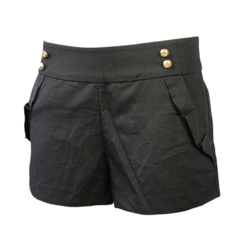 Cr short femme coton noir