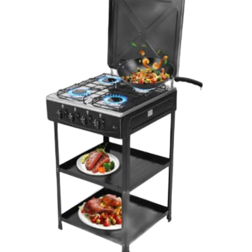 Cuisinière à gaz 4 feux avec étagère