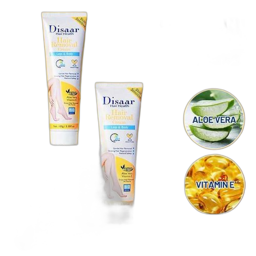 Disaar crème d'épilation douce à l'aloe vera et à la vitamine c, peau lisse, éclatante