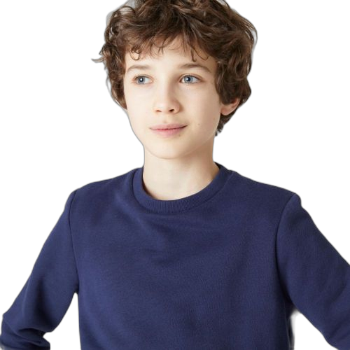 Domyos sweat chaud col rond 100 garçon gym enfant marine