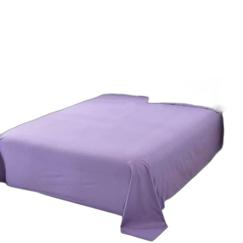 Drap mauve coton et 2 taies d'oreiller parure grand double lit